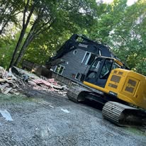 Excavator working on septic installation